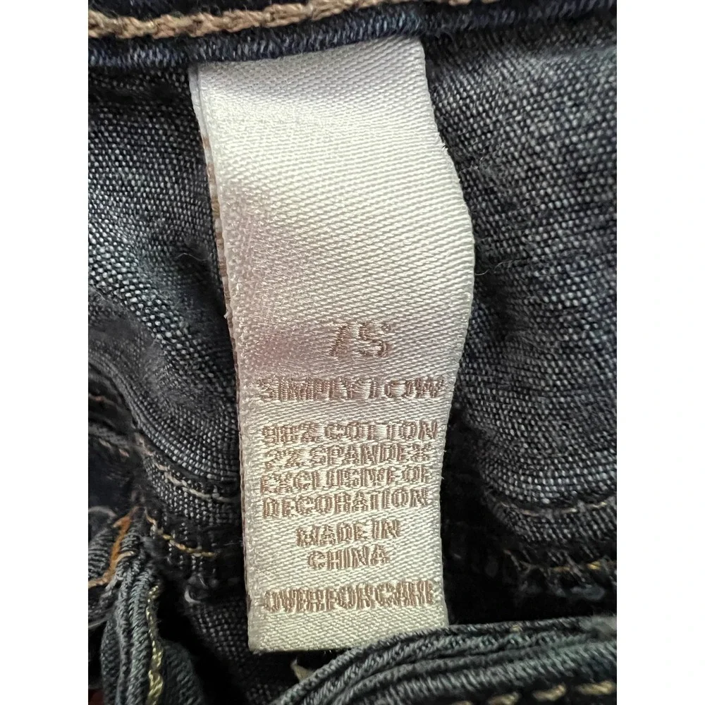 Justice Girls Simply Low Skinny Jeans Dark Wash Denim Rose Gold Hardware Size 7S